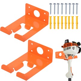 Basysion WeedEater Rack & Chainsaw Holder - Heavy Duty Garage Organizer Wall Mount for Grass Trimmer,Hedge Trimmer, Backpack Blower, Garden Tools, 2 Pack