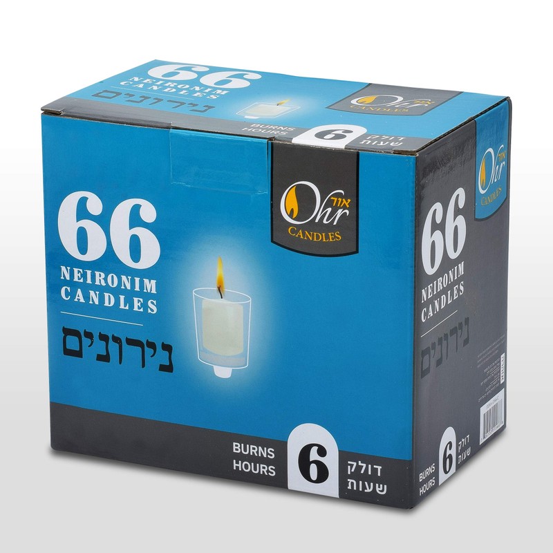Ohr 6 Hour Neironim Candles - Shabbat and Small Votive
