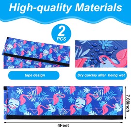Junkin 2 Pcs Pool Handrail Covers Slip Resistant Rail Grip Covers for Swimming Pool Hand Railing(Flamingo Hook and Loop Style,4 ft)