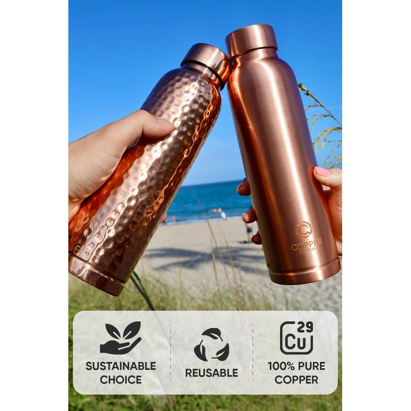 100% Pure Copper Water Bottle for Drinking Water – 34