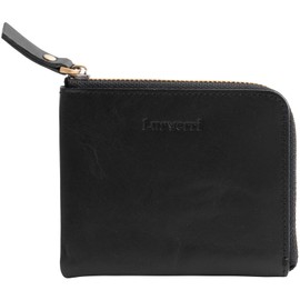 Rubeli Buttero Leather Wallet, L-Shaped Zipper, External Pockets, Thin, Compact, Lightweight, Mini Wallet, Genuine Leather, Coin Purse Included, Card Slot, Men's, Women's, black