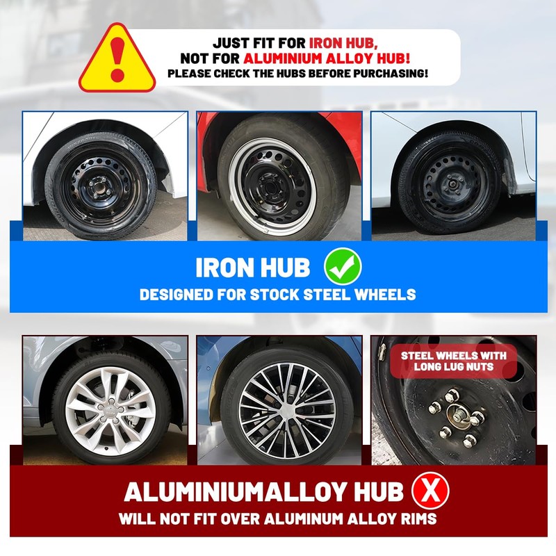 AUTOWIKI 15" Wheel Rim Covers Universal Hubcaps, Hubs Snap on