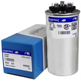 GE 97F9978-25 + 5 uf MFD 440 Volt VAC Genteq Replacement Round Dual Run Capacitor