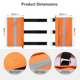 2PK RV Sewer Weight Bag with Reflective Strip(Gloves included)RV Hose Support Fastening Device-Camper Trailers Septic Hose Bag Hold down Prevents Waste Lines from Dislodging&Reduces Accidental Spillag