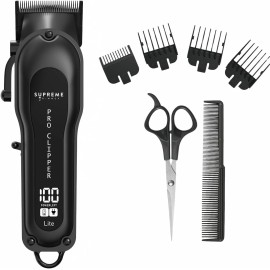 Supreme Trimmer Pro Clipper Lite w/ Fade Blade, Comb & Scissors | STC5000 Black