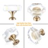 Guank 2-Pack Brass Base Crystal Drawer Knobs,Glass Crystal Gold Cabinet