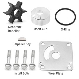 ZUDKSUY 6L2-W0078-00-00 Water Pump Impeller Repair Kit Replacement for Yamaha Outboard 20 HP 25 HP 1996 - Up, Replace 18-3431