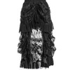 Women's Steampunk Gothic Black Lace Long Skirts - Pleated
