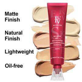 FV Waterproof Liquid Foundation with Matte Finish, Lightweight, Oil-Free, Natural Look Makeup for Combination & Oily Skin, Light to Medium Coverage, Ivory, 1 fl. oz.