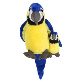 Forest & Twelfth Mom and Baby Mini Macaw, Stuffed Animal for Boys and Girls, Bird Baby Shower Decorations, Nursery Decor, Forest Animals for Toddlers, Soft Stuffed Macaw, Plush Toy, Huggable (Macaw)