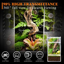 GTSEEMUU Jumping Spider Enclosure, 8 x 8 x 15 cm Acrylic Terrarium for Tarantula, Snail, Praying Mantis, Frog, and Small Reptiles (No Installation)