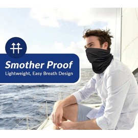 Tactical Black - Motorbike Face Neck Tube Shield Mask Bandana UV Shield Helmet Snood UV Resistence for Outdoors Sports