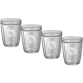 Kraftware Kasualware Collection Fishin' Doublewall Drinkware, 14 Ounce - Set of 4