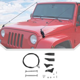 JeCar Hood Limb Risers Kit for 2007-2018 Jeep Wrangler JK JKU Exterior Accessories, 2PCS