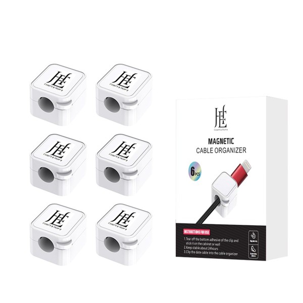 6 Pack Magnetic Cable Clips, Cable Smooth Adjustable, Easy Secure