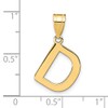 Real and Solid 14K Yellow Gold Polished Bubble Letter D