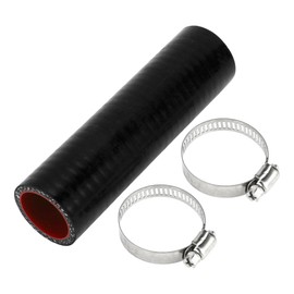 X AUTOHAUX Straight Coupler Silicone Hose with Clamps 1.26" ID 5.91" Length 0 Degree Car Silicone Hose Coolant Hose 4-Ply 5mm Thick Air Intake/Turbo/Intercooler Piping Tube Black Red 1 Set