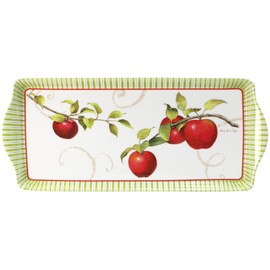 Calypso Basics Sanswich Reston Lloyd Collection by Sandy Clough Melamine Tidbit Rectangular Tray. Harvest Apple, Multicolor