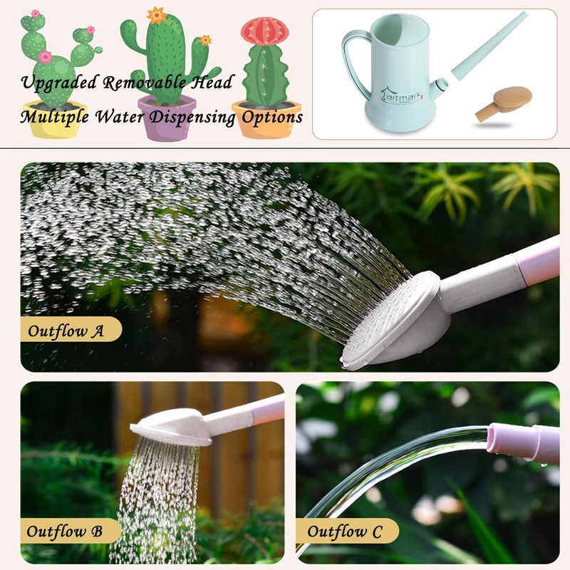 2L Thick Plastic Watering Can with Long Spout – Lightweight