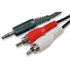 Pro Signal PSG03062 3.5mm Stereo Jack Plug to 2x Phono (RCA) Plugs Lead, 0.25m, Black