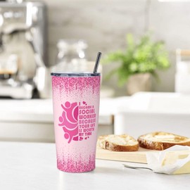 PIOYE Social Worker Gifts for Women, Social Worker Gifts, Social Work Tumbler 20oz, Gift for Social Workers Office Decor, Appreciation Gift for Social Workers Graduation