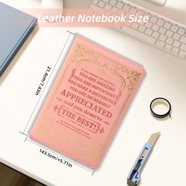 BOBO RABBIT Pink A5 Lined Leather Journal Notebook Inspirational Christian Hardcover Executive Journaling for Men Women 200 Pages 100 Gsm Thick Ruled Daily Diary for Appreciation Encouragement