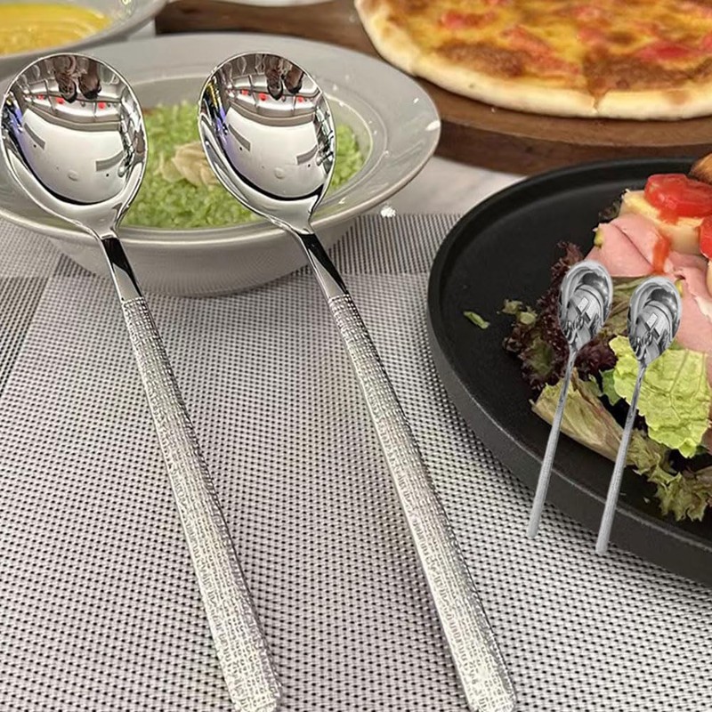 6 Pieces Stainless Steel Spoons Set Coffee Spoo Dining Spoons