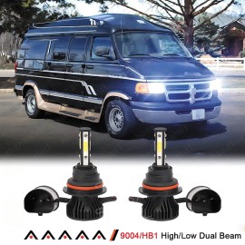 Unbranded 2x 9004 HB1 LED Headlight Bulbs White For Dodge Ram 1500 2500 3500 VAN 1999-2003