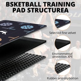 Portable Basketball Footwork Training Mat,Non-Slip Footwork Agility Mat for All basketball enthusiasts,Durable basketball footwork training equipment suitable for all ages, effectively enhancing speed, strength, and coordination.