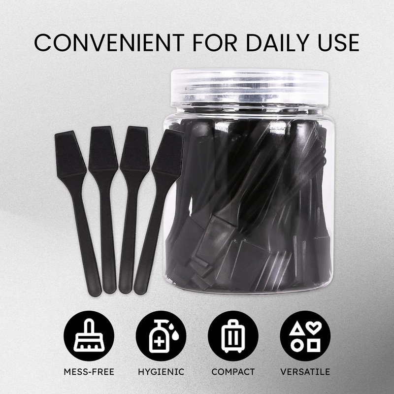 100 Pieces Cosmetic MakeUp Disposable Plastic 2.5" Spatulas For Skin