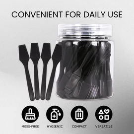 100 Pieces Cosmetic MakeUp Disposable Plastic 2.5" Spatulas For Skin Care Facial Cream Mask Spatula (BLACK)