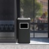 BEAMNOVA Trash Can Indoor Outdoor Black Stainless Steel Commercial Garbage