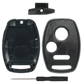 SUPALAND Key Fob Keyless Entry Remote Black Shell Case & Pad fits Honda CRV Pilot Ridgeline Accord Coupe Crosstour Civic LX CRZ Fit Insight Odyssey 2005-2017 3 Button