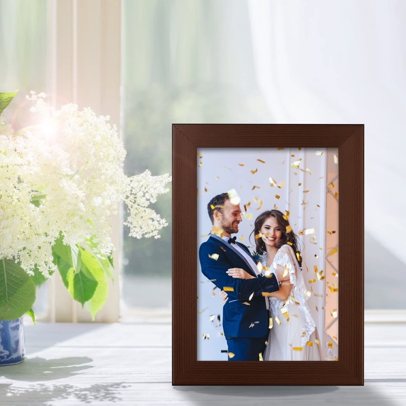 PECULA 2 Pack 4x6 Frames, Brown Frames for Wall &