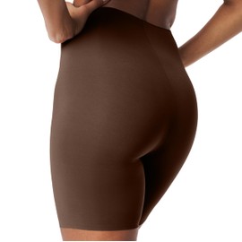 SPANXsmooth Fit-to-You Mid-Thigh Shorts - One Size Fits All - Tummy Control Shorts - Anti-Chafe - Lightweight Shapewear - Chestnut Brown - One Size (XS-XL)