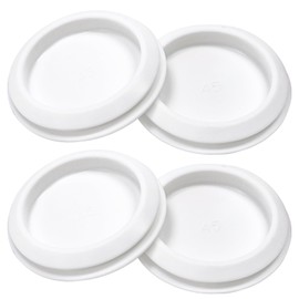 BOPOREAE 4 Pcs 45 mm Silicone Rubber Plugs Snap in Locking Hole Plugs for 45 mm (1-3/4") Round Holes, Flush Type Rubber Stoppers, Flexible Tube Pipe End Caps Covers, Waterproof Sealing Plugs, White