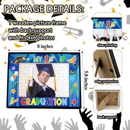 patcate Preschool Graduation Picture Frame 4x6, My 1st Graduation 2025 Kindergarten Pre-K Kids Graduates Photo Frame, Congrats Grad Party Decorations Favor-C05