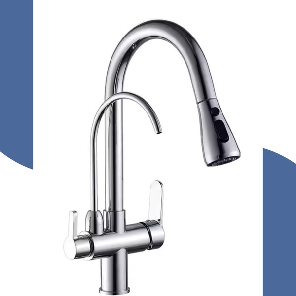Premium 3-Way Kitchen Faucet – Modern Design with Pull-Down Sprayer,