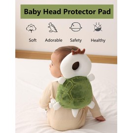 Bambebe Baby Head Protection Pillow Head Protection Backpack Safety Pads Adjustable Size Baby Head Protector for 4-24 Months Toddler Baby Safety Helmet Baby Harness Baby Walking(Turtle)