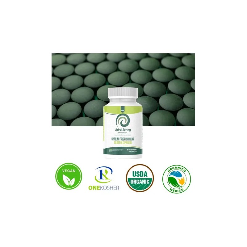 Alga Spirulina Orgánica Kosher Vegana 100% Orgánica Bote 75g