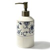 Blue Floral Ceramic Soap Dispenser 8.8Oz with Pump