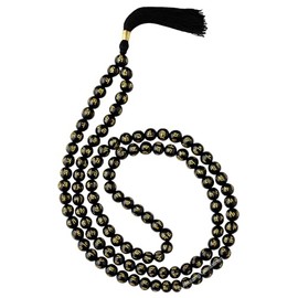 Amazing Gemstone Om Mani Padme Hum Black Agate Mala Beads - 108 Prayer Beads for Meditation and Mindfulness Practice, Handcrafted Mala Beads for Spiritual Healing and Relaxation (Plain)