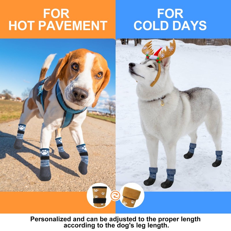 BEAUTYZOO Waterproof Dog Boots for Small Medium Large Size Dogs,
