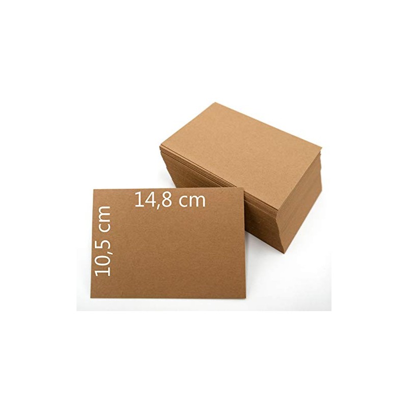 DIN A6 Blank Kraft Paper Postcards Index Cards Set Brown