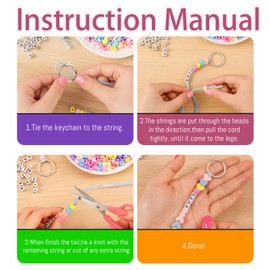 Keychain Making Kit, 566 Pcs Keyring Making Kit with Letter Beads, Colorful Heart Beads and Cords, DIY Craft Kit for Handmade Keychains, Backpack Charms, Party Favors