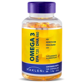 OMEGA 3 EPA 720  DHA 480 - Maklen Omega 3 Alta Concentracion - EPA 720  DHA 480 por porcion - Golden Omega Chile - Capsulas Softgels de 1,300 mg      