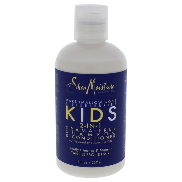 Shea Moisture Marshmallow Root and Blueberries Kids 2-in-1 Shampoo and Conditioner for Unisex, 8 Ounce