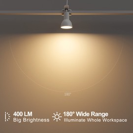 deeloop LED Clip on Light Book Reading 5W Super Bright 330° Rotation Clip on Lamp for Bed/Desk Lamp with Clamp White