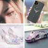Outuxed 1725pcs Clear Rhinestones Stickers Self Adhesive Bling Gems Jewels