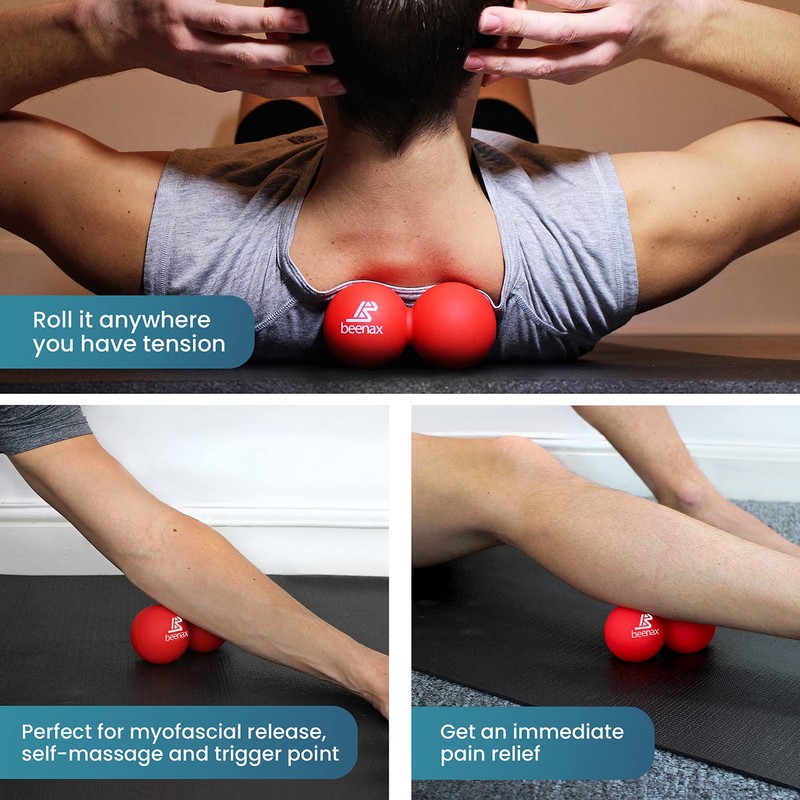 Beenax Peanut Massage Ball - Double Lacrosse Ball - Perfect